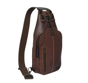 Brown Leather Sling Bag With Adjustable Strap