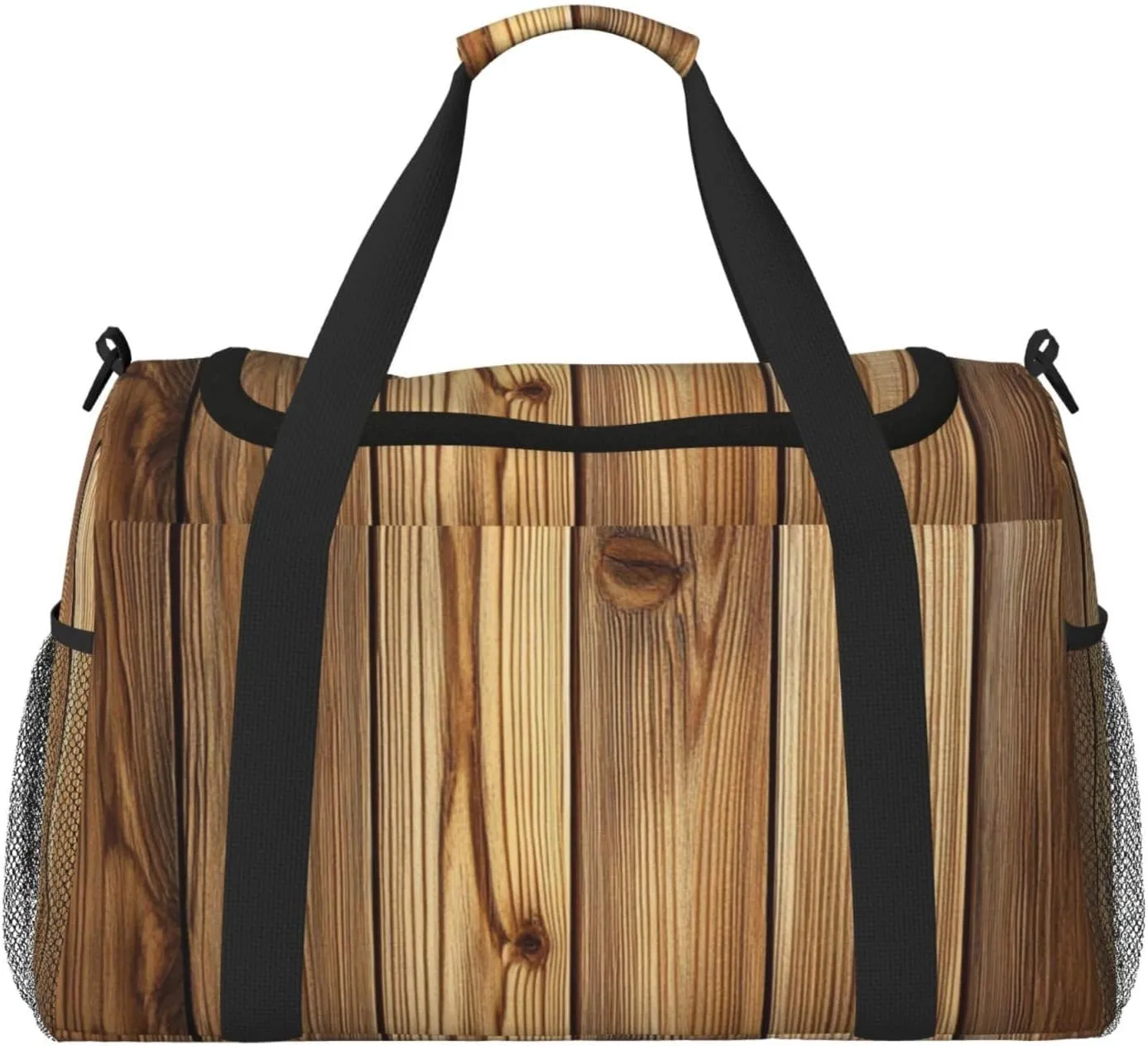 Brown Wooden Travel Duffel Bag Tote Bag Sports Gym Bag For Women And Men
