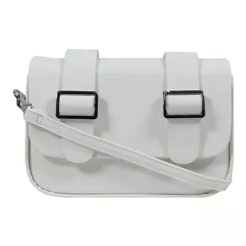 Buckle Handbag – Trendy & Stylish Shoulder Bag for Women (White)