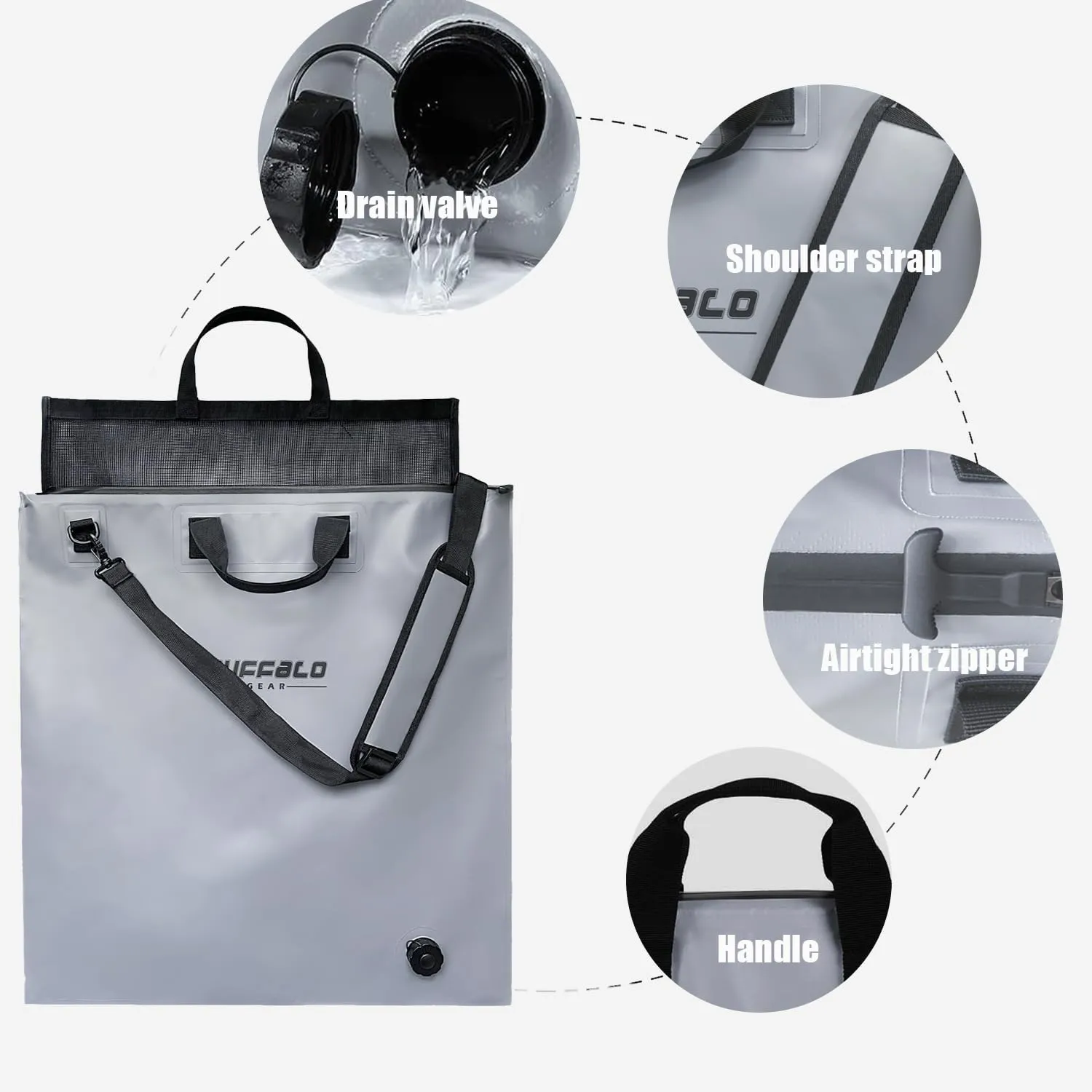 Buffalo Gear Fish Bag with Airtight Waterproof Zipper