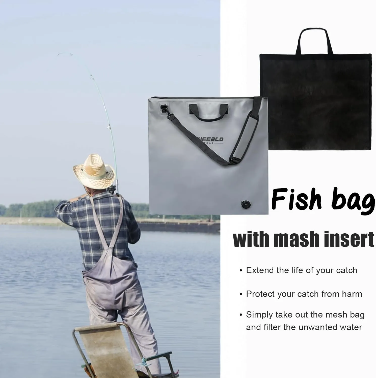 Buffalo Gear Fish Bag with Airtight Waterproof Zipper
