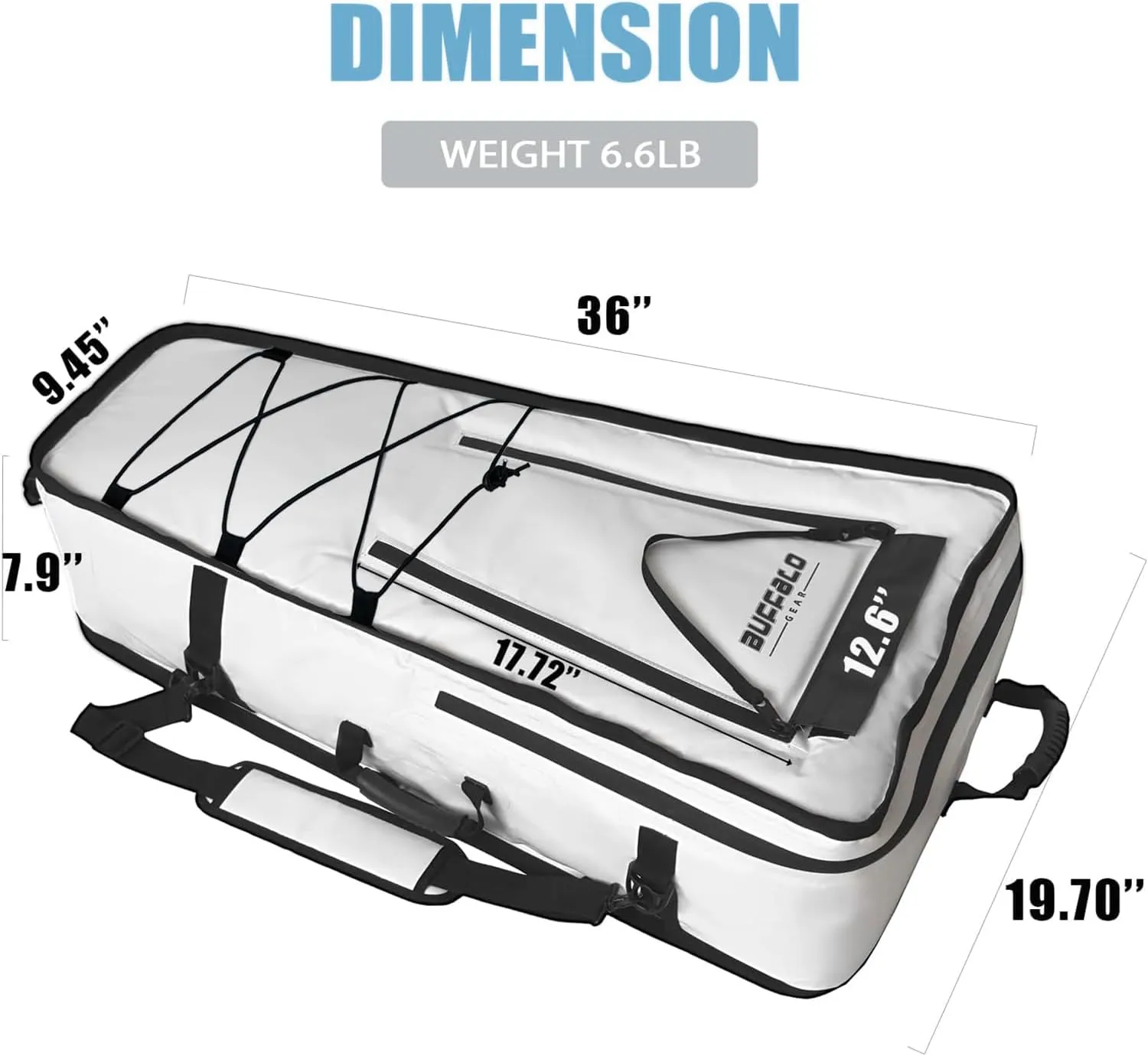 Buffalo Gear Kayak Fishing Cooler,36in Portable Kayak Cooler for Caught Fish,Leak Proof Kayak Fishing Kill Bags with Shoulder Strap