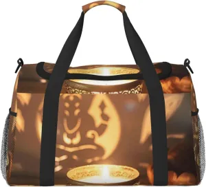 Burning Candle Travel Duffel Bag Tote Bag Sports Gym Bag For Women And Men