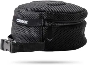 Cabeau Deluxe Travel Neck Pillow Case Premium Compact Carrying Case, Compresses Pillow in Half - Quick-Release Clasp Attaches to Carry-On Bags - Mesh Pocket Holds Travel Accessories, Black, Red, Red