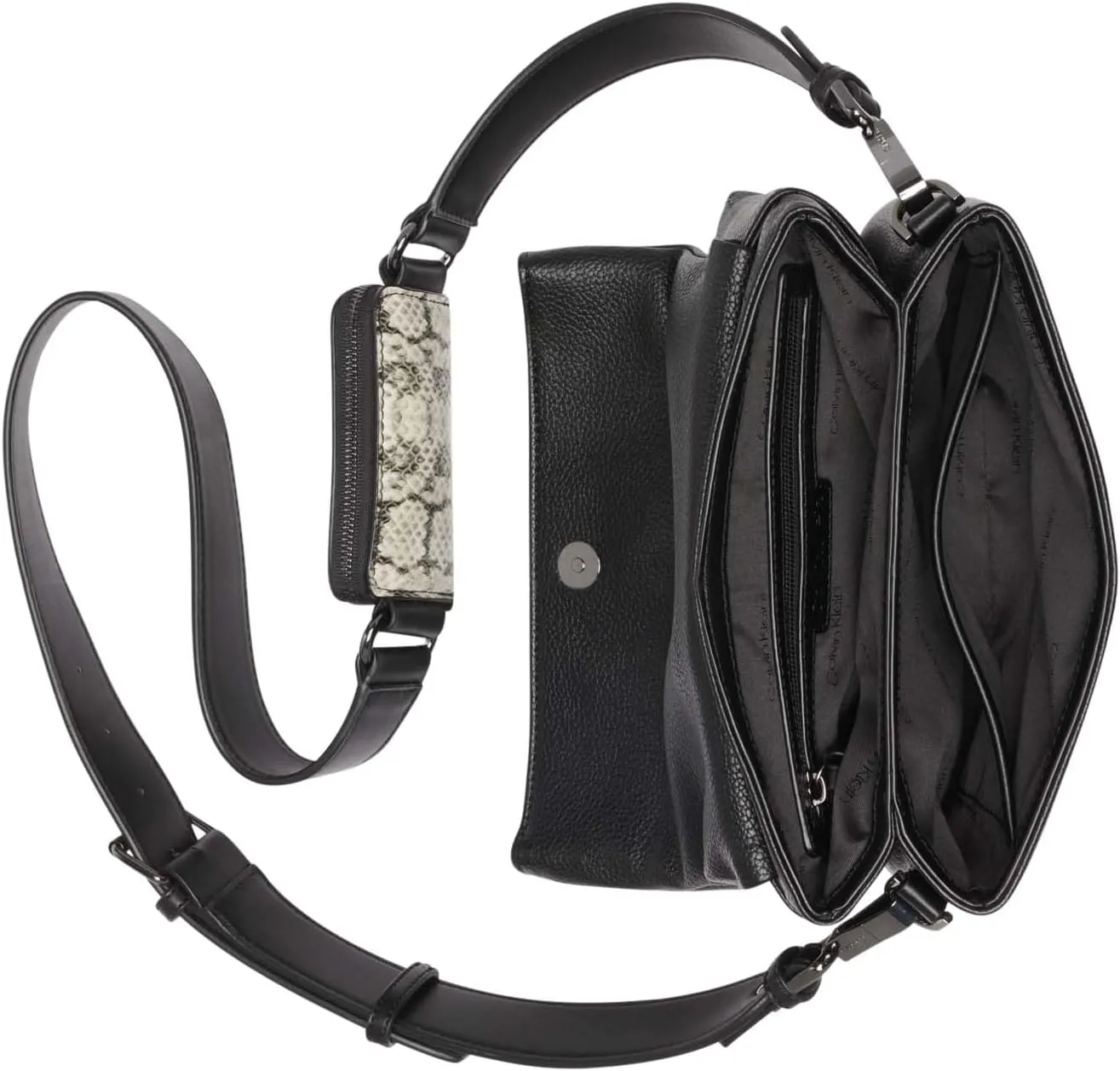 Calvin Klein Chrome Organizational 2 in 1 Flap Crossbody