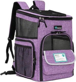 Camping, Sided Travel, Max Cats, Airline Ventilated Pack, 18 Closing soon for Soft Backpacks Cat Hiking, Instant access Carrier, Dog Back Carrying Small Backpack Large Approved Carrier Purple Pet for Lbs,