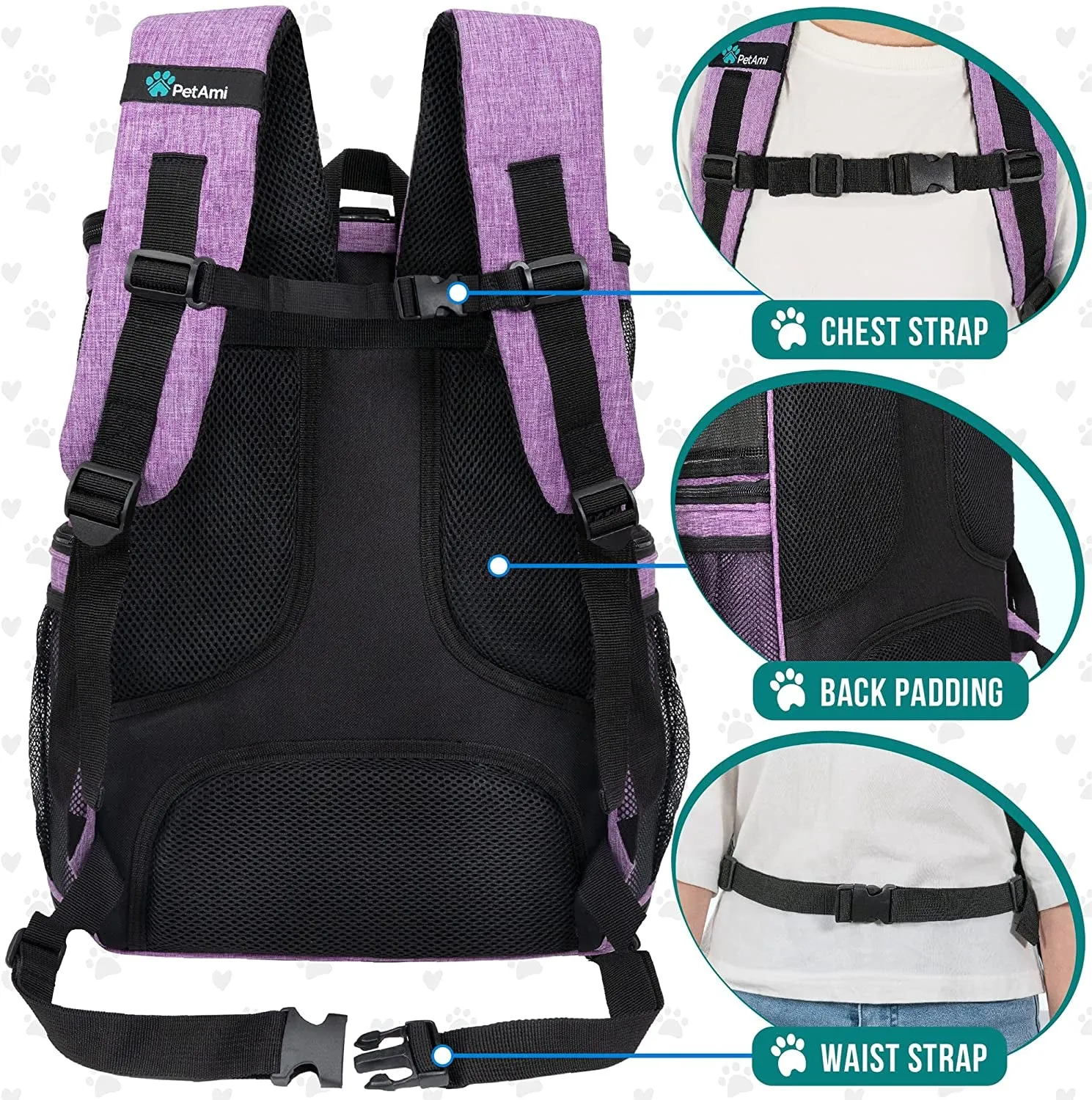 Camping, Sided Travel, Max Cats, Airline Ventilated Pack, 18 Closing soon for Soft Backpacks Cat Hiking, Instant access Carrier, Dog Back Carrying Small Backpack Large Approved Carrier Purple Pet for Lbs,