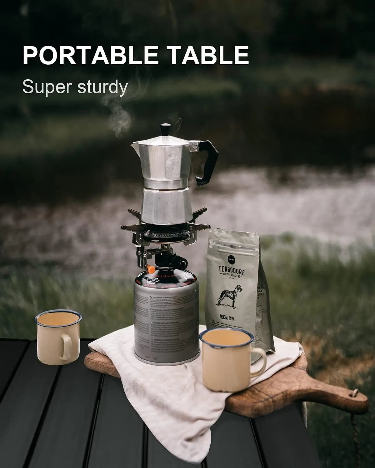 Camping Table Folding Portable Camp Side Table Aluminum Lightweight Carry Bag Beach Outdoor Hiking Picnics BBQ Cooking Dining Kitchen