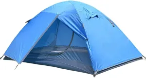 Camping Tent New Backpack Type Light Camping Tent Double Layer Glass Fiber Waterproof Portable Travel Tent with Handbag (Color : Orange) (Blue One Siz