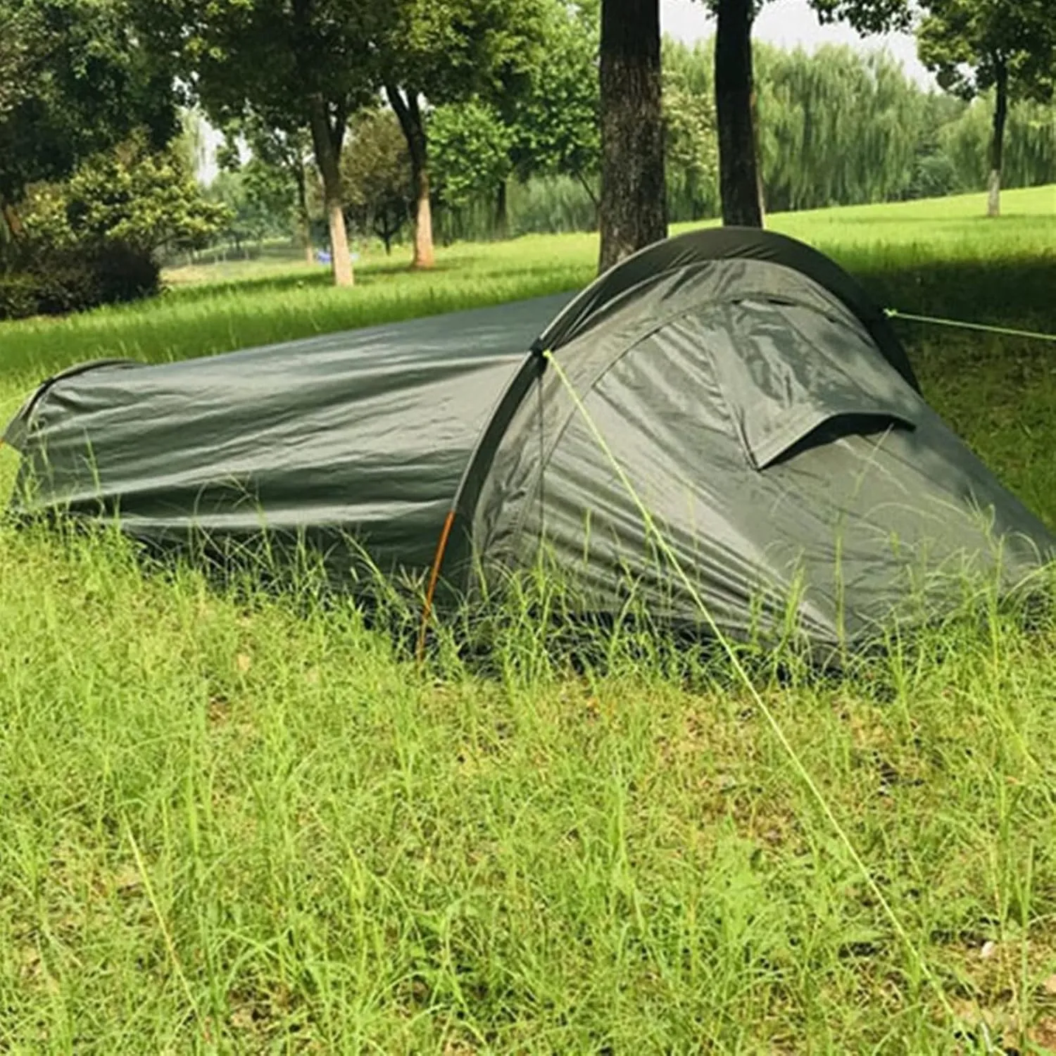 Camping Tent Waterproof Windproof Backpack Tent Good Ventilation Rest and Sleep Outdoor Ultra Light Single Camping Tent