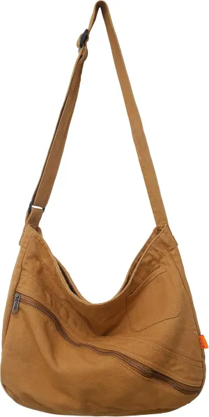 Canvas Hobo Crossbody Bag for Women, Casual Shoulder Bag, Tote Bag, Messenger Bag, Cross Body Bag for School and Work