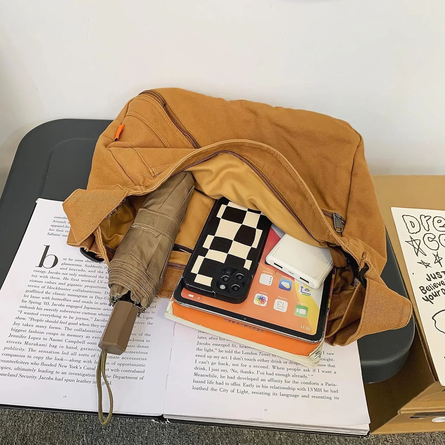 Canvas Hobo Crossbody Bag for Women, Casual Shoulder Bag, Tote Bag, Messenger Bag, Cross Body Bag for School and Work