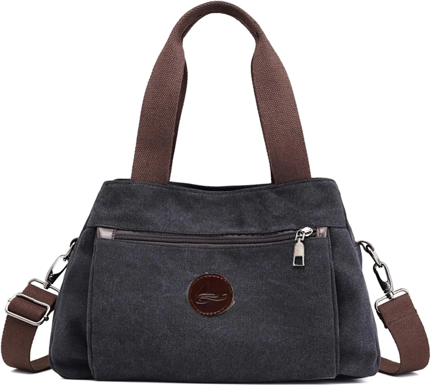 Canvas Hobo Crossbody Bag for Women - Multi-Compartment Tote Purse Campare with Adjustable Strap Hangbags Bags
