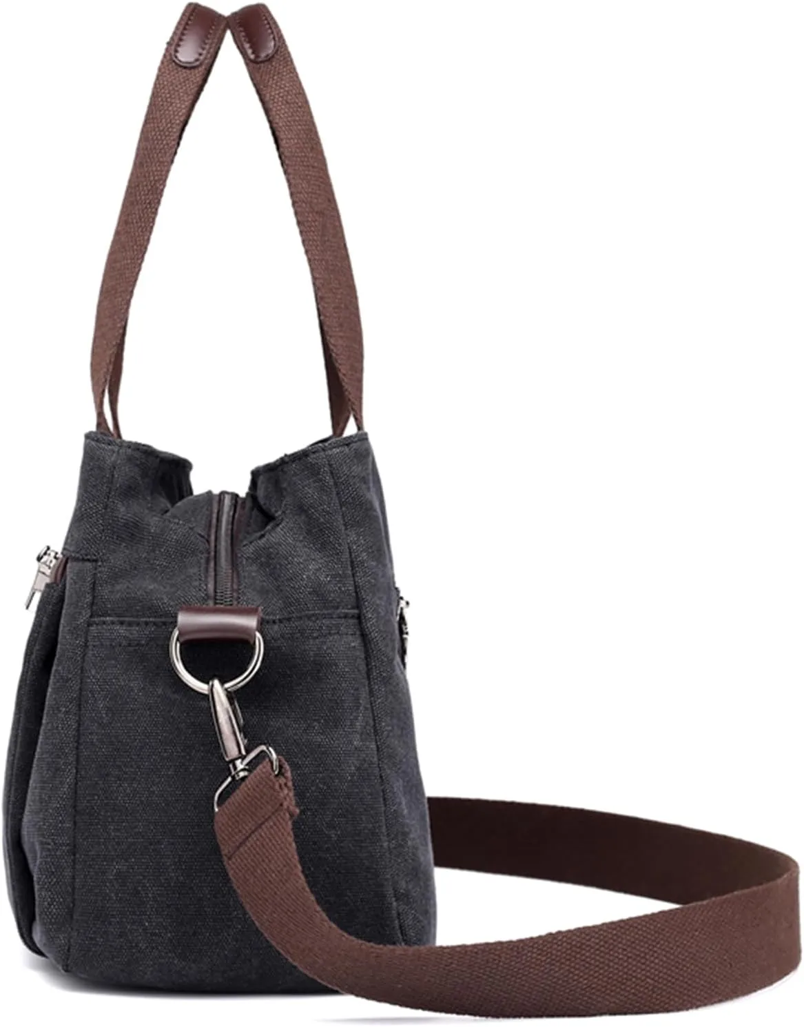 Canvas Hobo Crossbody Bag for Women - Multi-Compartment Tote Purse Campare with Adjustable Strap Hangbags Bags