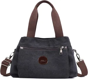 Canvas Hobo Crossbody Bag for Women - Multi-Compartment Tote Purse Campare with Adjustable Strap Hangbags Bags
