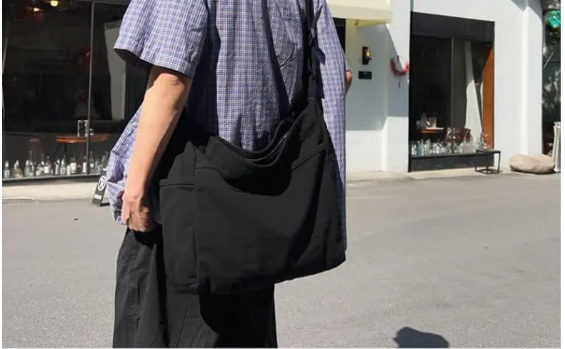Canvas Hobo Crossbody Shoulder Tote Bag for Women and Men Multi-pocket Casual Purse Messenger Bags Travel Work