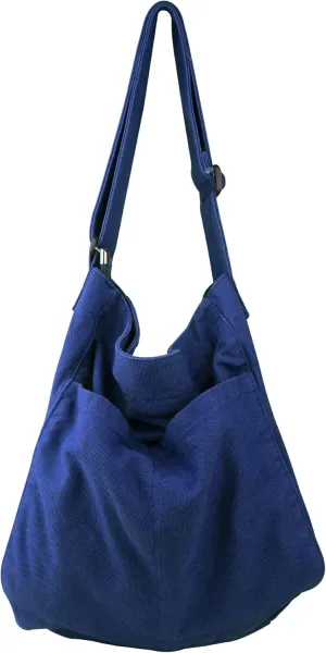 Canvas Hobo Crossbody Shoulder Tote Bag for Women and Men W/Multi-pocket Casual Purse Messenger Bags Travel Work
