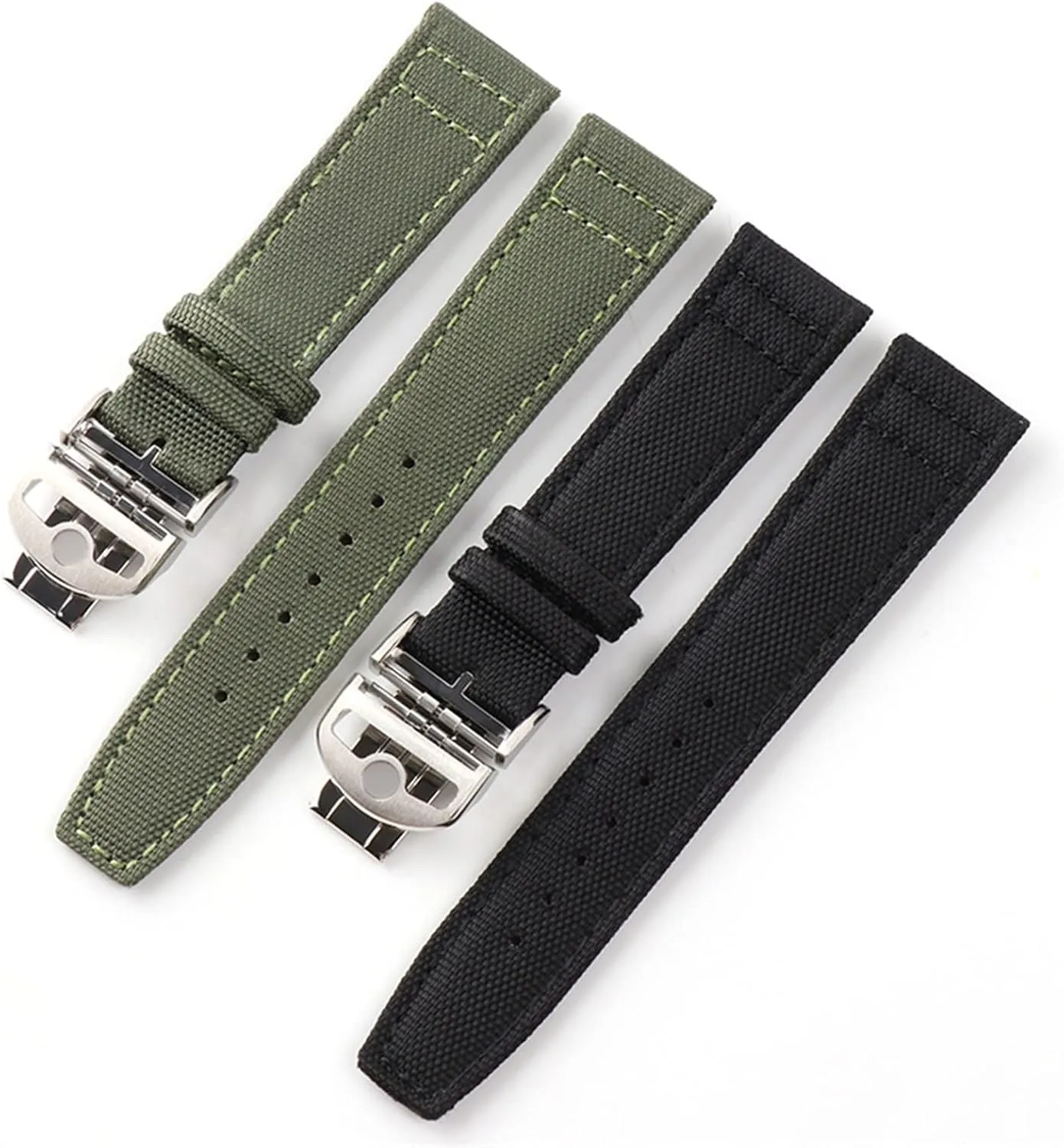 Canvas Leather Watchband Strap for IWC Watch with New Deployment Folding Buckle Correa de reloj Nylon Bracelet Accessories Parts