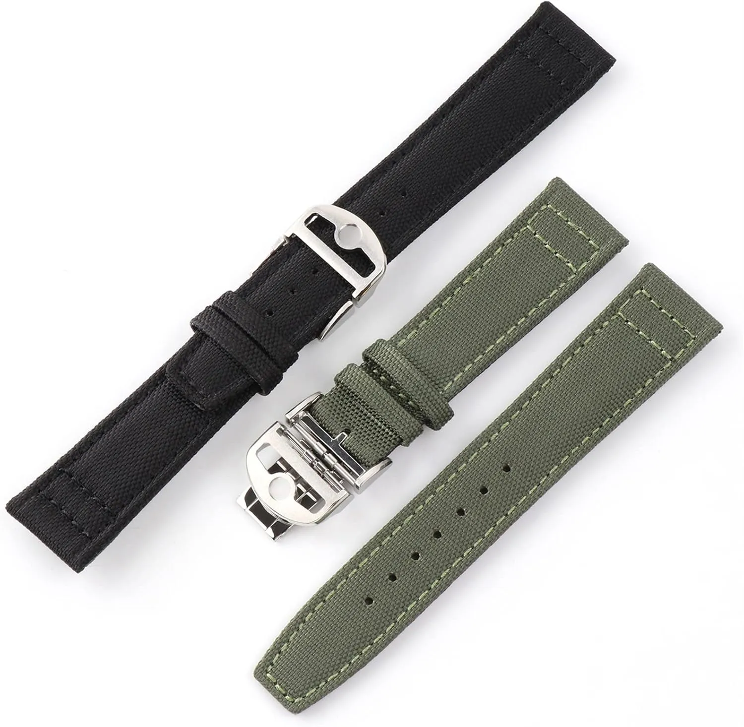 Canvas Leather Watchband Strap for IWC Watch with New Deployment Folding Buckle Correa de reloj Nylon Bracelet Accessories Parts
