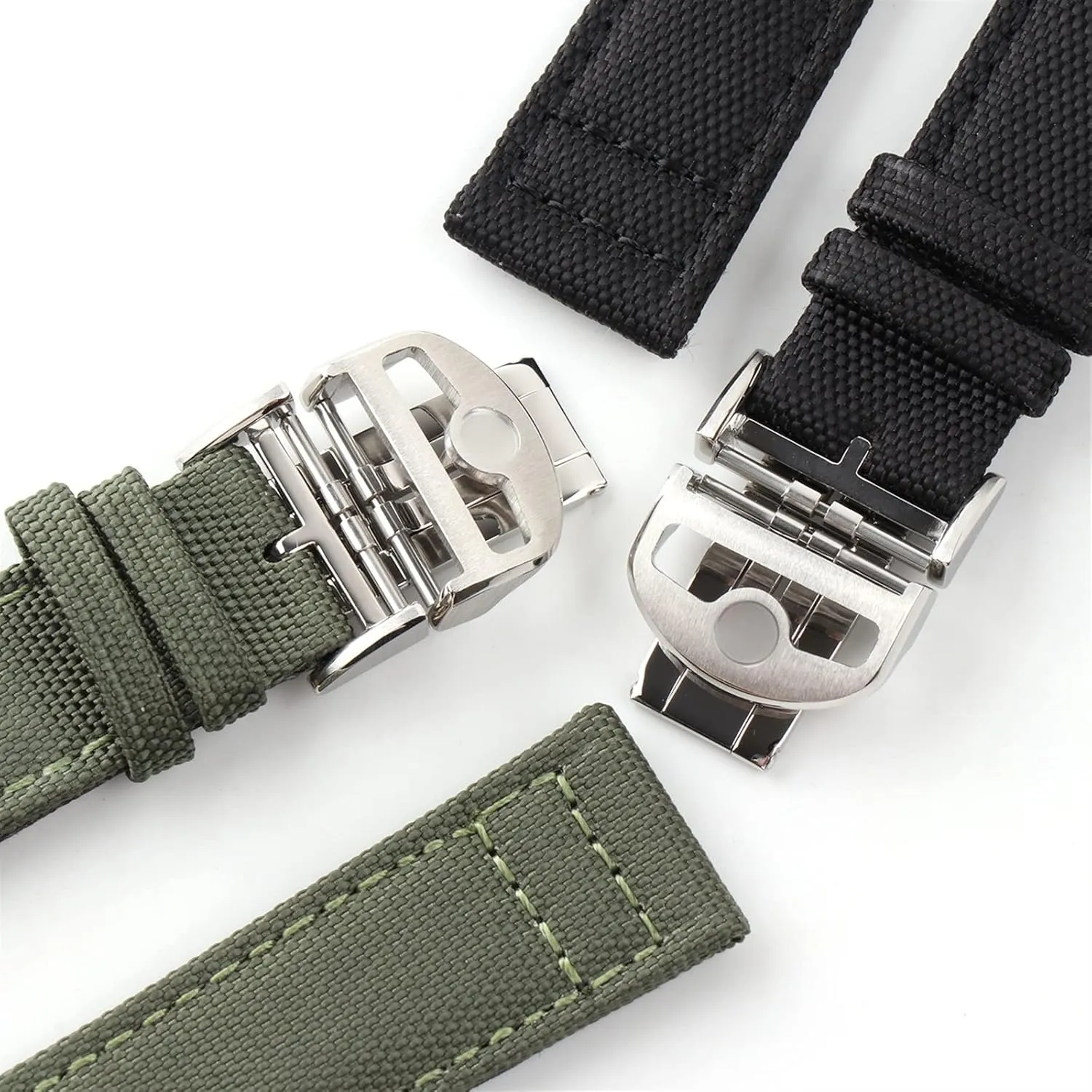 Canvas Leather Watchband Strap for IWC Watch with New Deployment Folding Buckle Correa de reloj Nylon Bracelet Accessories Parts