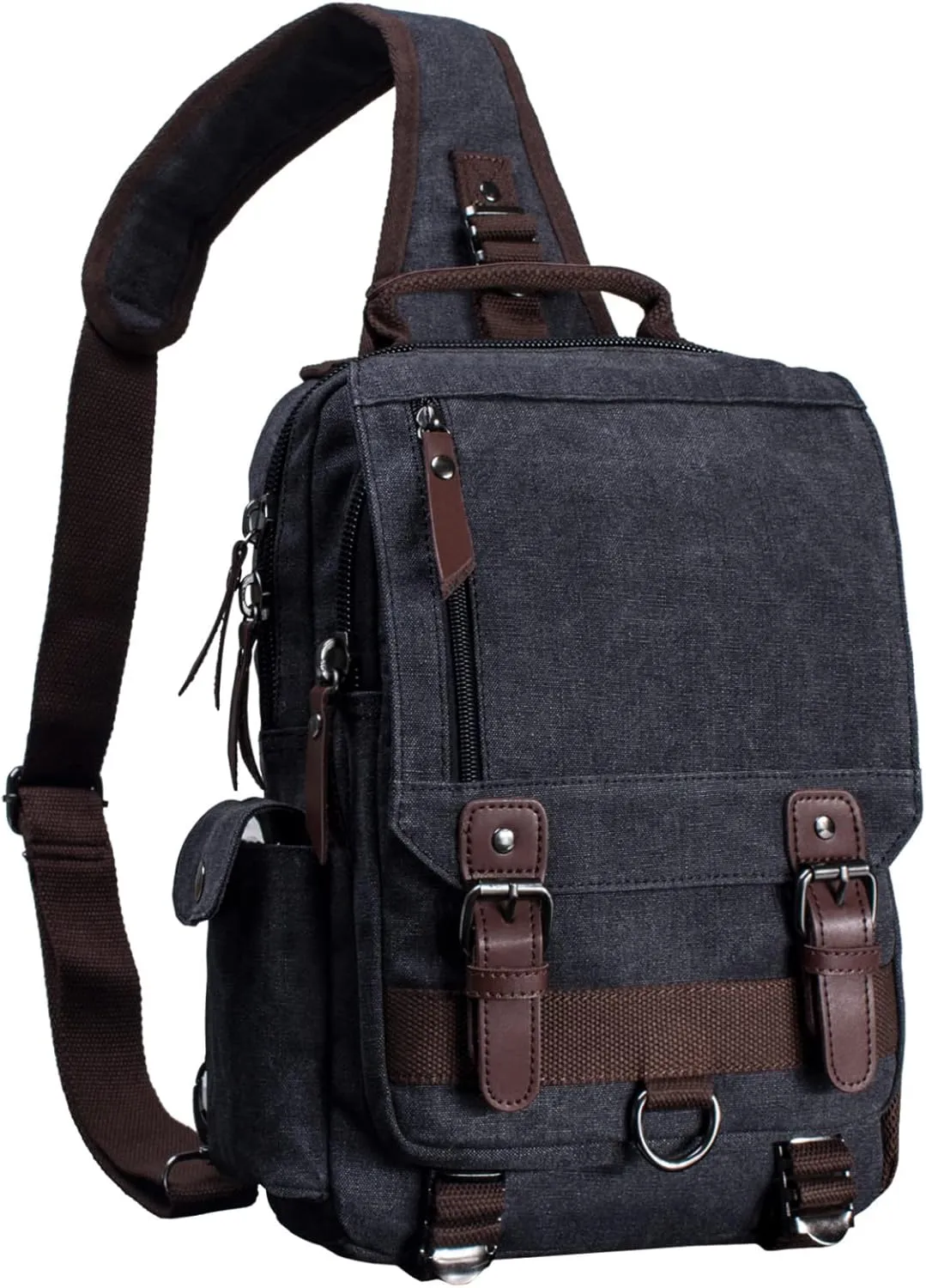 Canvas Messenger Bag Crossbody Shoulder Backpack Sling Bag Rucksack Daypack Casual Travel