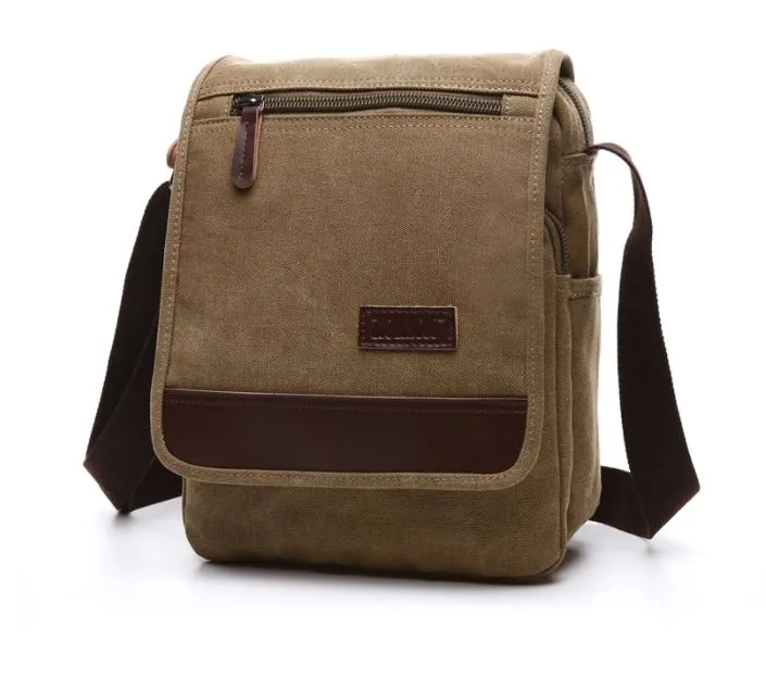 Canvas Messenger Bag - Medium (Tall Style)