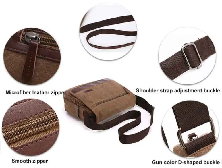 Canvas Messenger Bag - Medium (Tall Style)