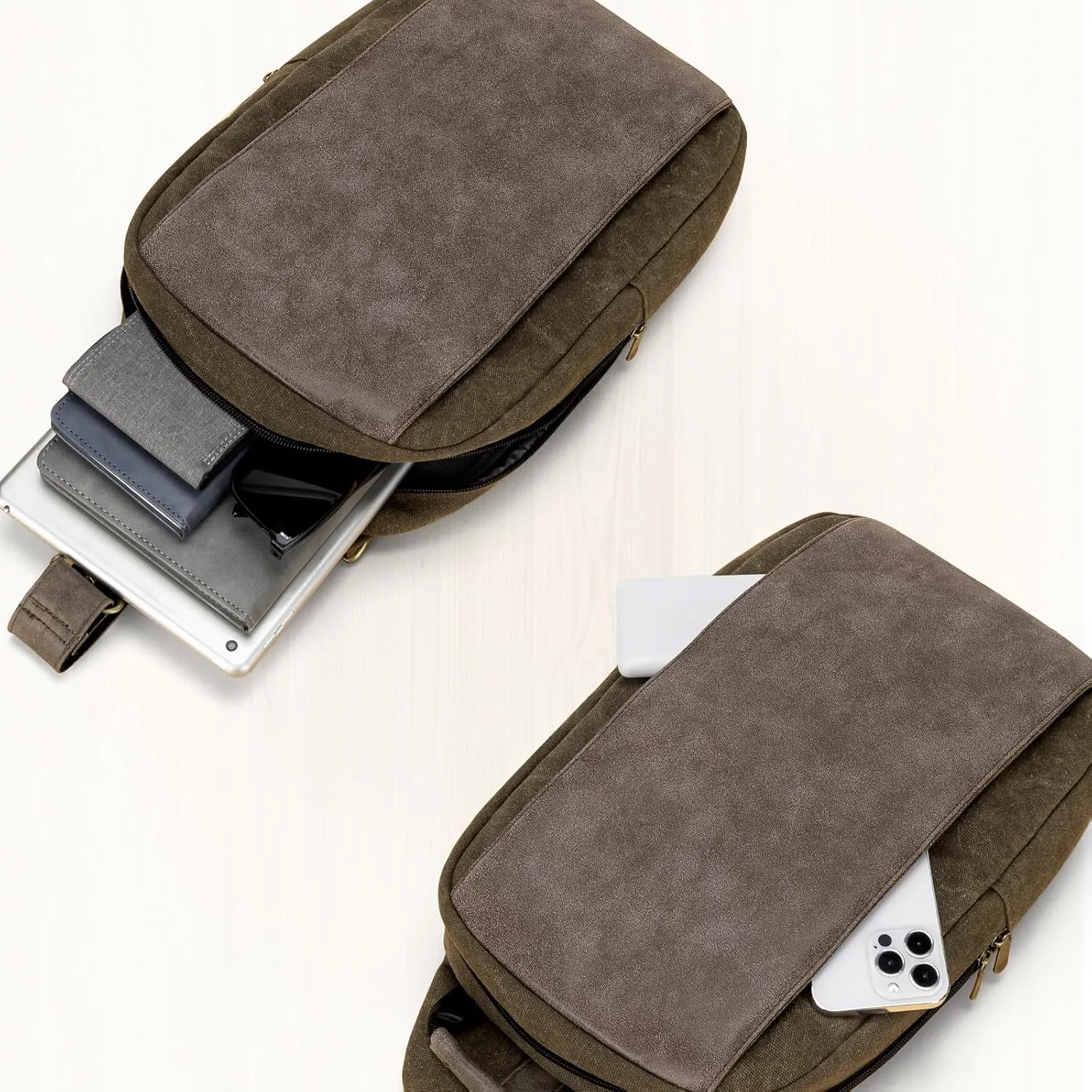Canvas Messenger Bag Sling Bag Crossbody Shoulder Bag for Men Women Travel Work Satchel Bags