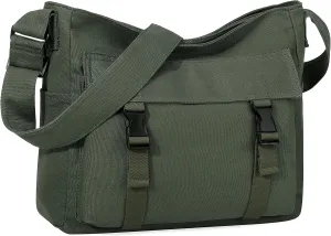 Canvas Messenger Bag,Lightweight Large Casual Crossbody Shoulder Hobo Bag for Women Men Work/Travel/College