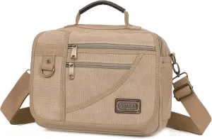 Canvas Purse - Small Crossbody Messenger Shoulder Work Travel Bag