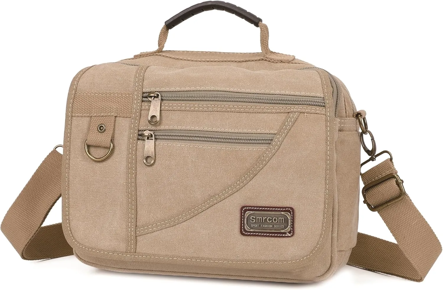 Canvas Purse - Small Crossbody Messenger Shoulder Work Travel Bag