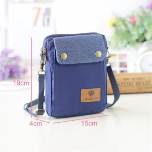 Canvas shoulder bag small mobile phone bag cute Messenger bag