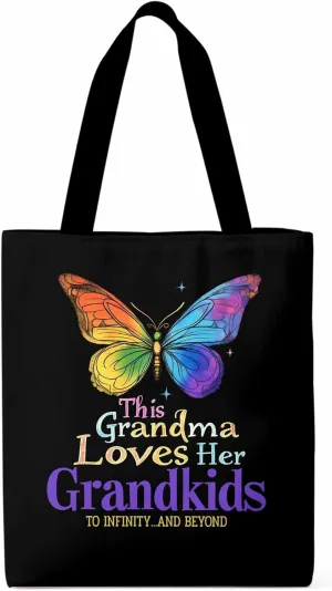 Canvas Tote Bag Colorful Butterfly Reusable Grocery Shopping Bags with Handle, Kindness Love Quote Large Canvas
