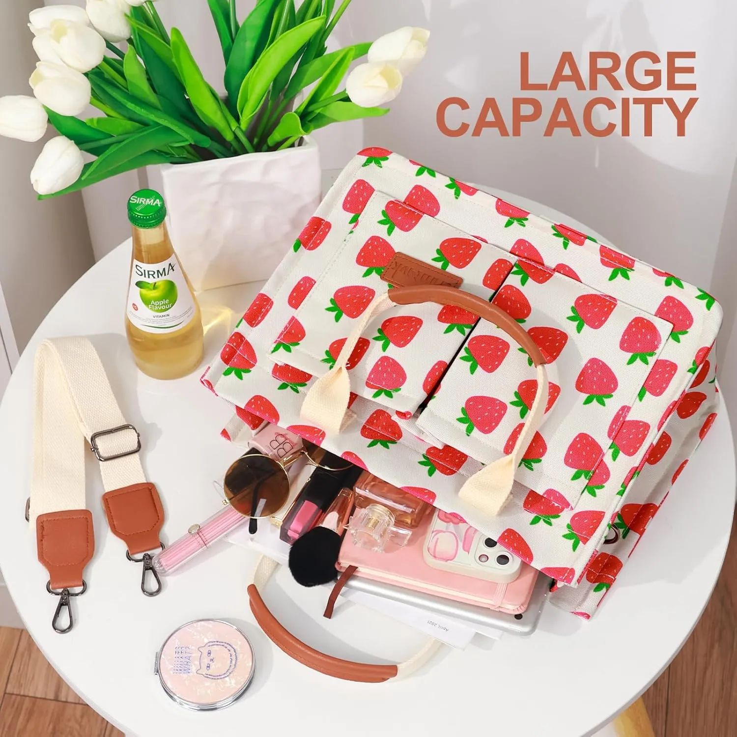 Canvas Tote Bag for Women, Large Work Purses Bible Tote