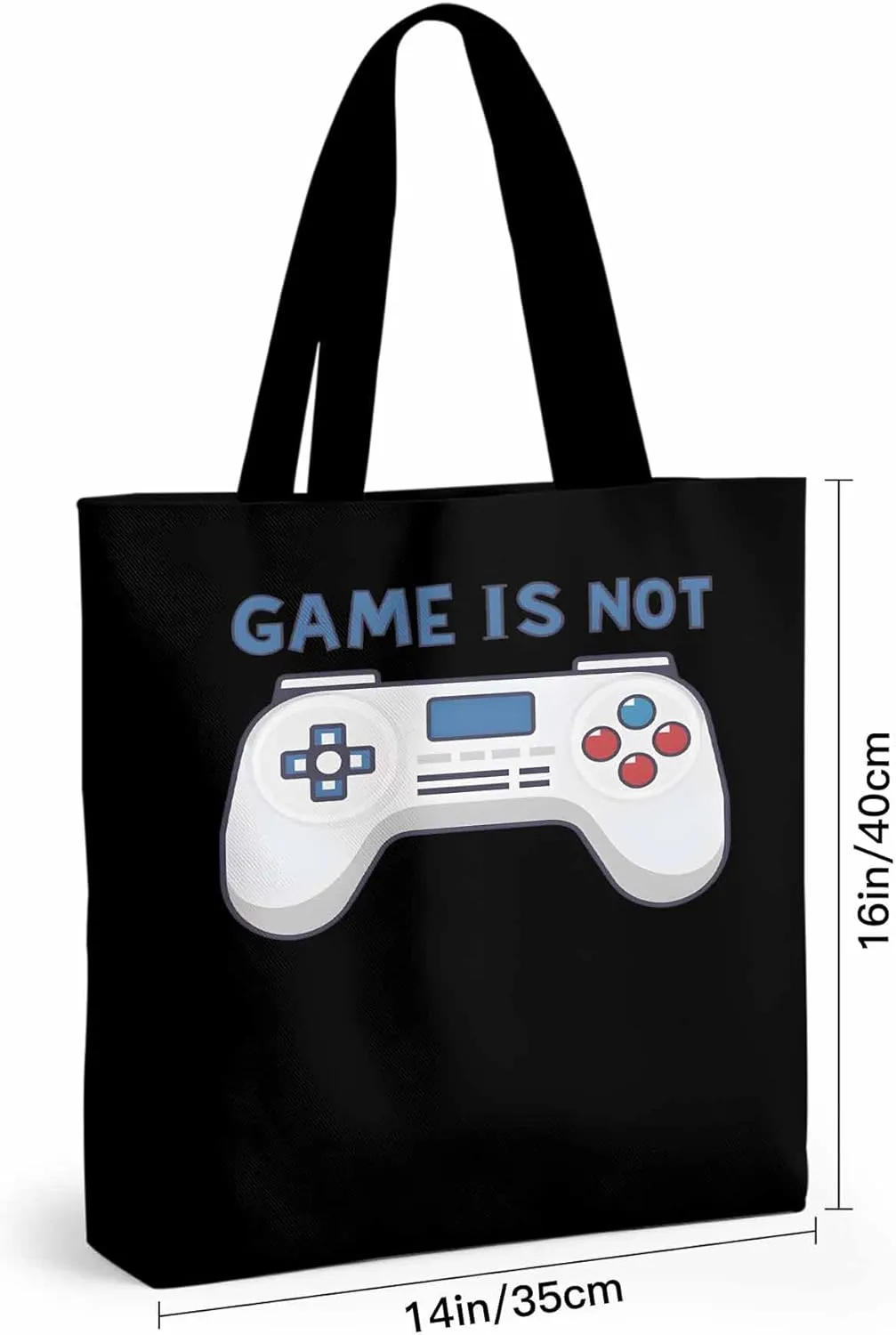 Canvas Tote Bag Game Controller Reusable Grocery Shopping Bags with Handle, Game Lover Large Canvas
