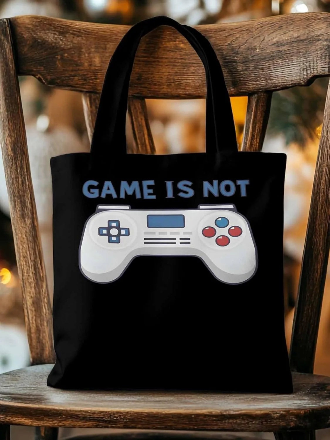 Canvas Tote Bag Game Controller Reusable Grocery Shopping Bags with Handle, Game Lover Large Canvas