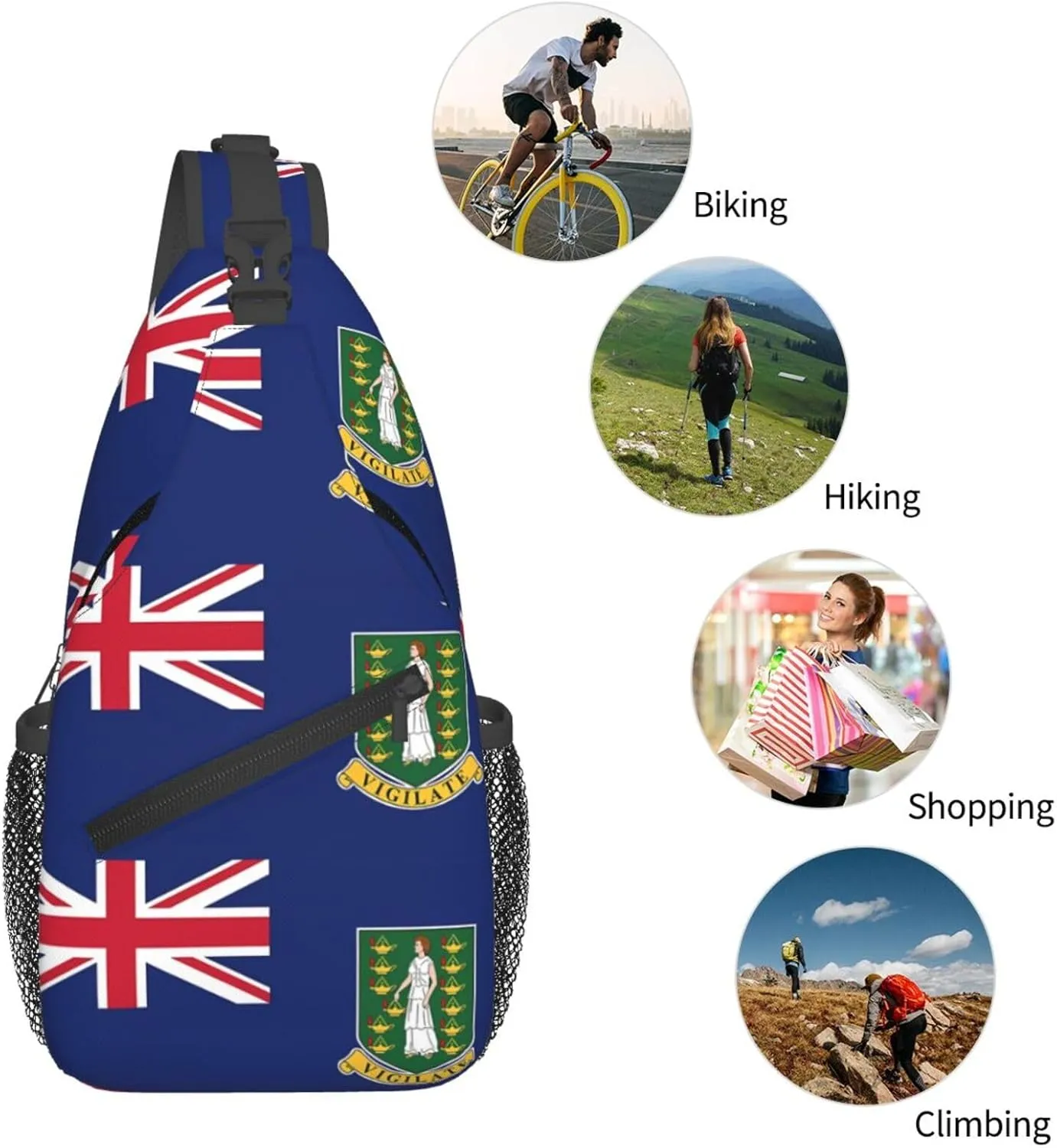 Cape Verde Cape Verdean Flag Sling Bag Adjustable Chest Bags Casual Crossbody Bag Travel Shoulder Backpack