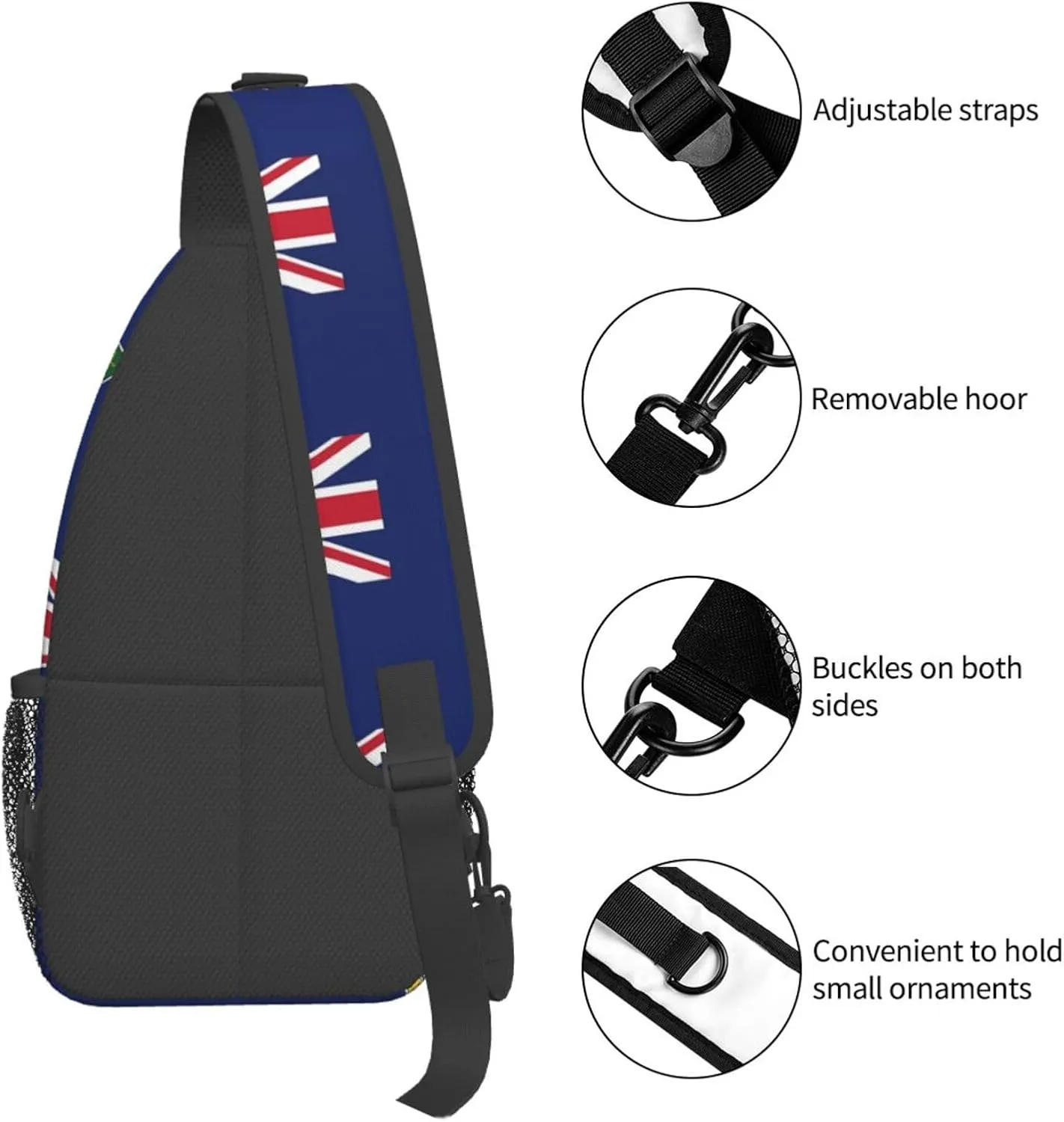 Cape Verde Cape Verdean Flag Sling Bag Adjustable Chest Bags Casual Crossbody Bag Travel Shoulder Backpack