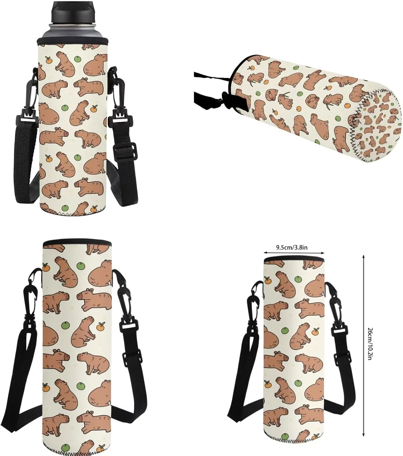 Capybara Backpacks for Girls 10-12 with Lunchbox Funny Bookbag for Girls with Pencil Case 4 in 1 Set for Primary Kids Casual Daypack Tote Bags