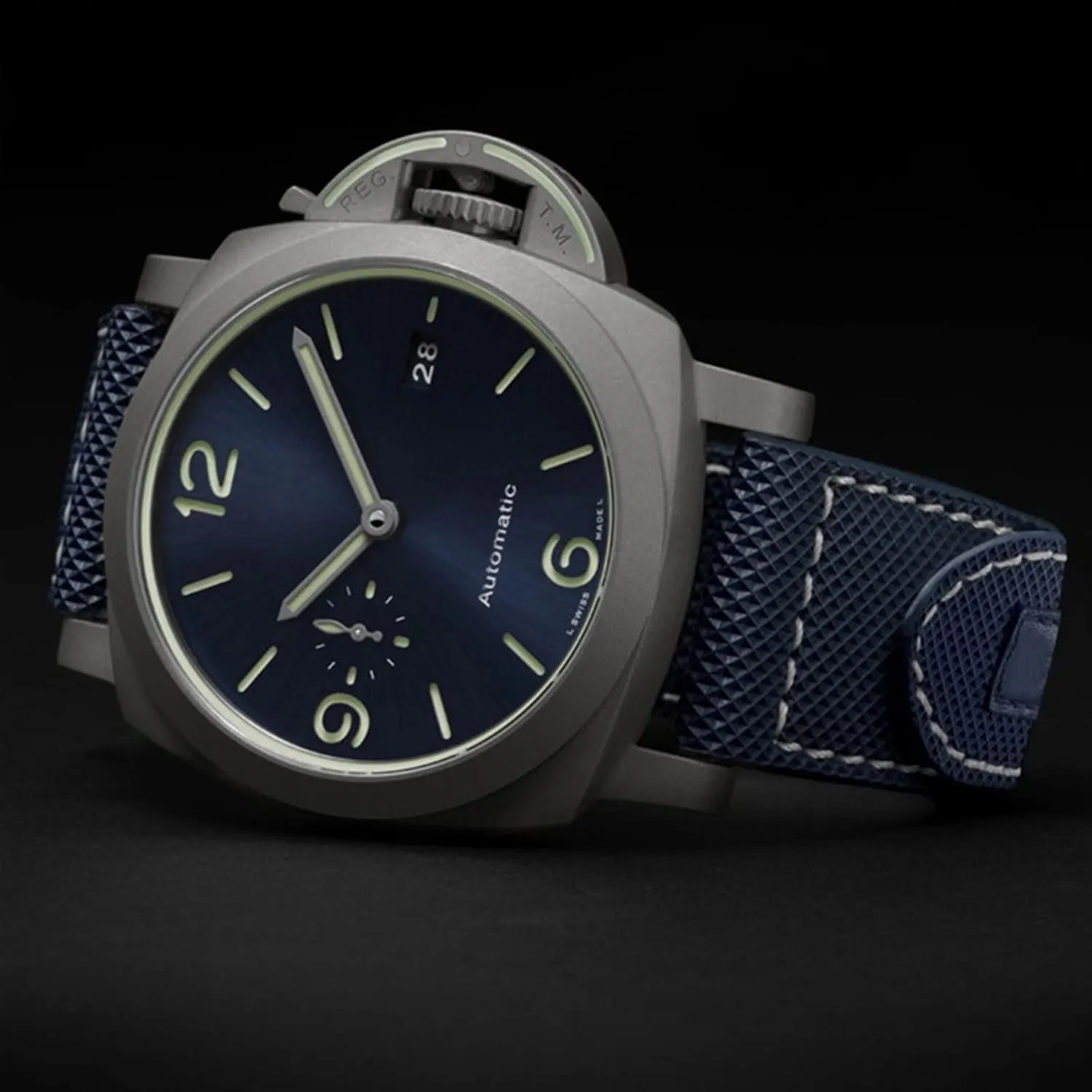 Carbon Fiber Check Nylon Canvas Strap For Panerai Lumino PAM01118 01661 Waterproof Watchband Bracelet 24mm Black Blue