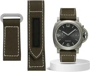 Carbon Fiber Check Nylon Canvas Strap For Panerai Lumino PAM01118 01661 Waterproof Watchband Bracelet 24mm Black Blue