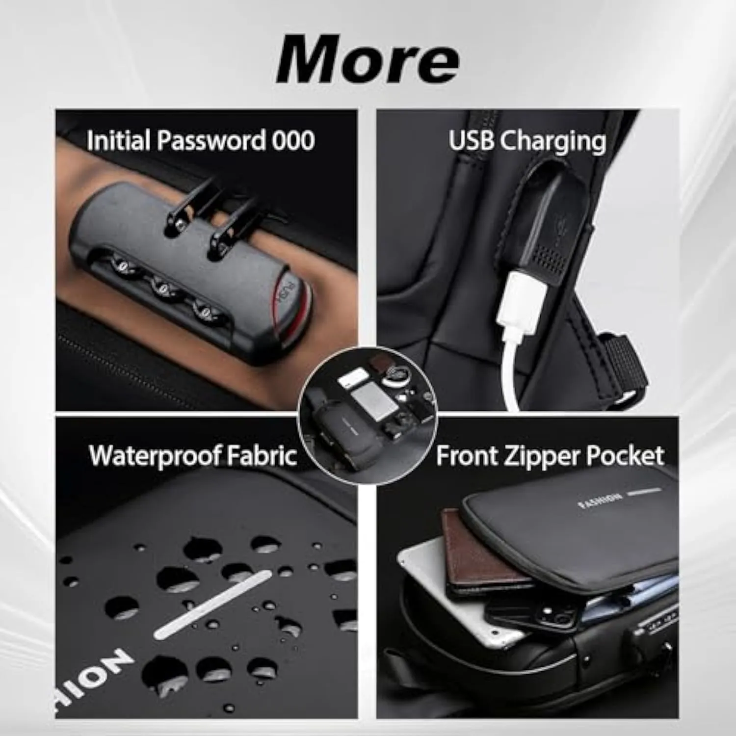 Carbon Fiber Streamline Anti-theft Sling Bag, Sling Backpack USB Waterproof Chest Daypack for Travel Gym Sports (B)