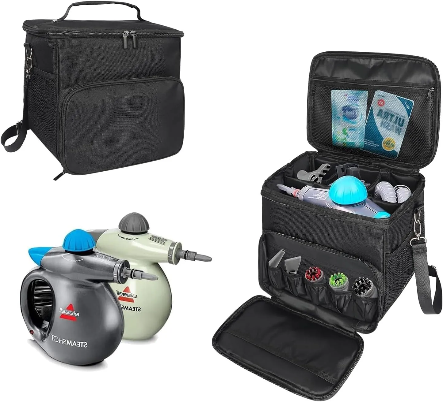 Carry Bag Compatible with Bissell SteamShot Hard Surface Steam Cleaner 39N7V/39N7A,Suitable for All Steam Cleaner,Travel Bag with Extra Pockets for Accessories