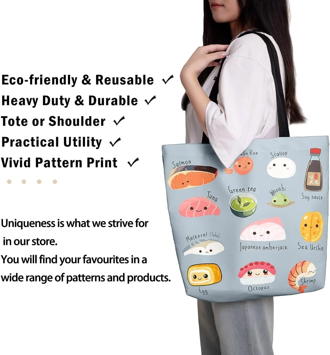Cartoon Milk Cow Canvas Tote Bag Lovely Farm Animal Kawaii Beach Bag,Strawberry Flowers Handbag for Women