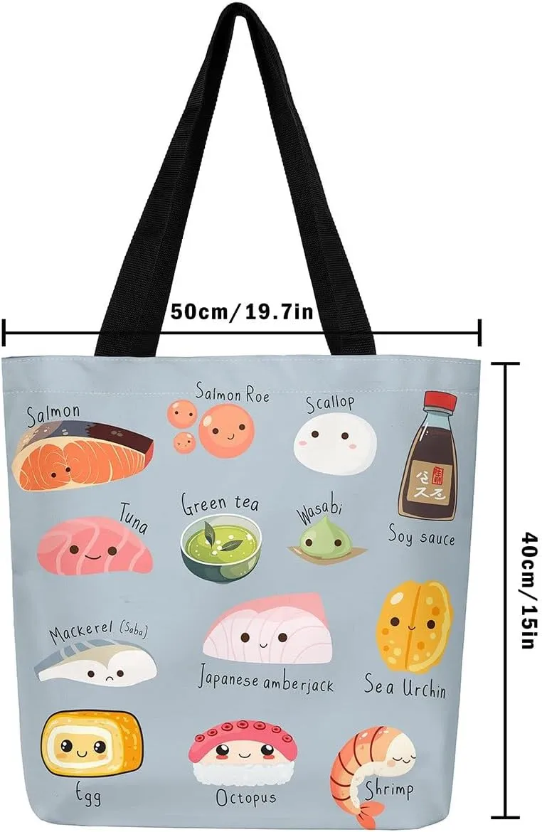 Cartoon Milk Cow Canvas Tote Bag Lovely Farm Animal Kawaii Beach Bag,Strawberry Flowers Handbag for Women