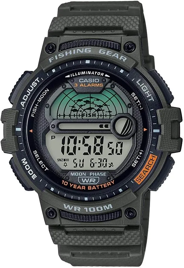 Casio Fishing Timer Quartz Watch with Resin Strap