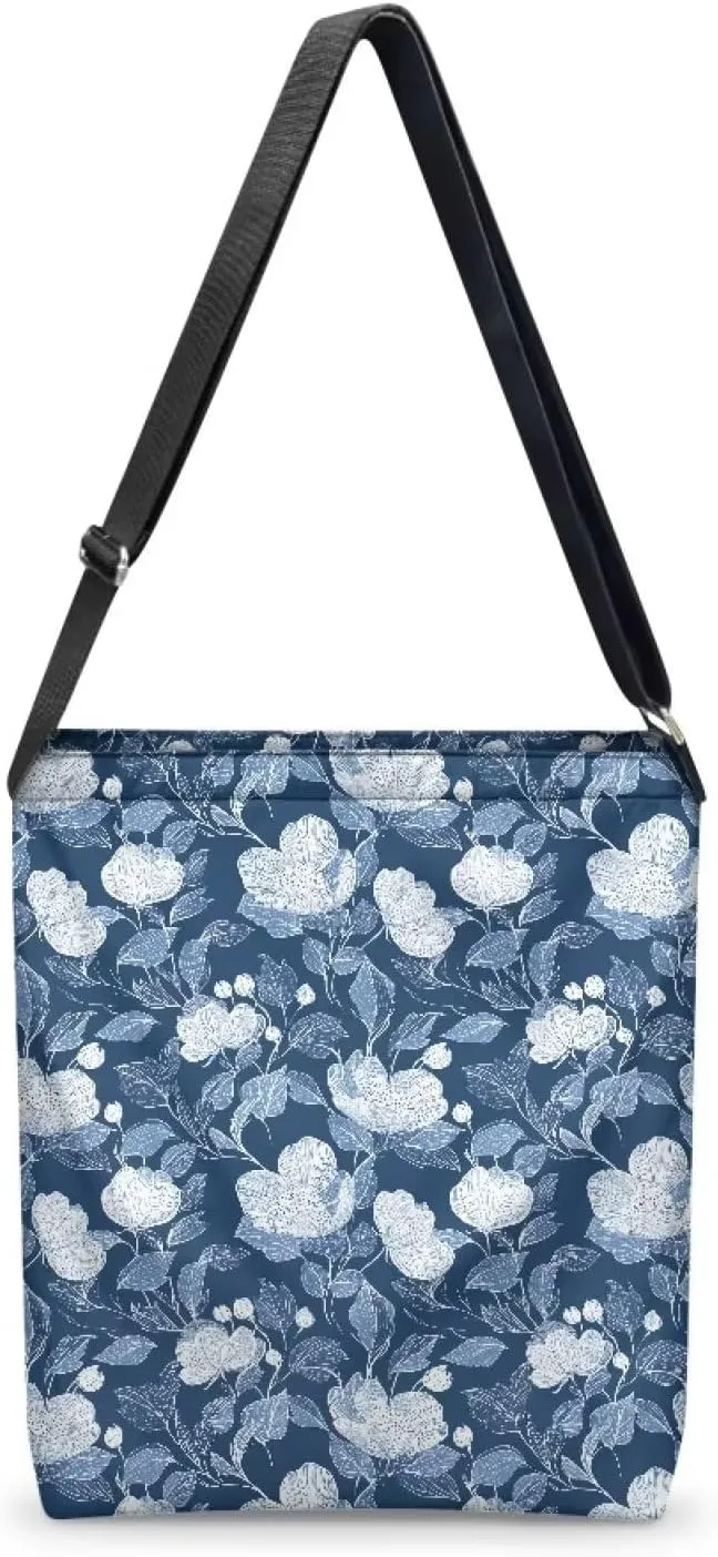 Casual Women Tote Bag Large Canvas Shoulder Bag Outdoors Messenger Bag with Pocket Handbag with Strap Crossbody Bag