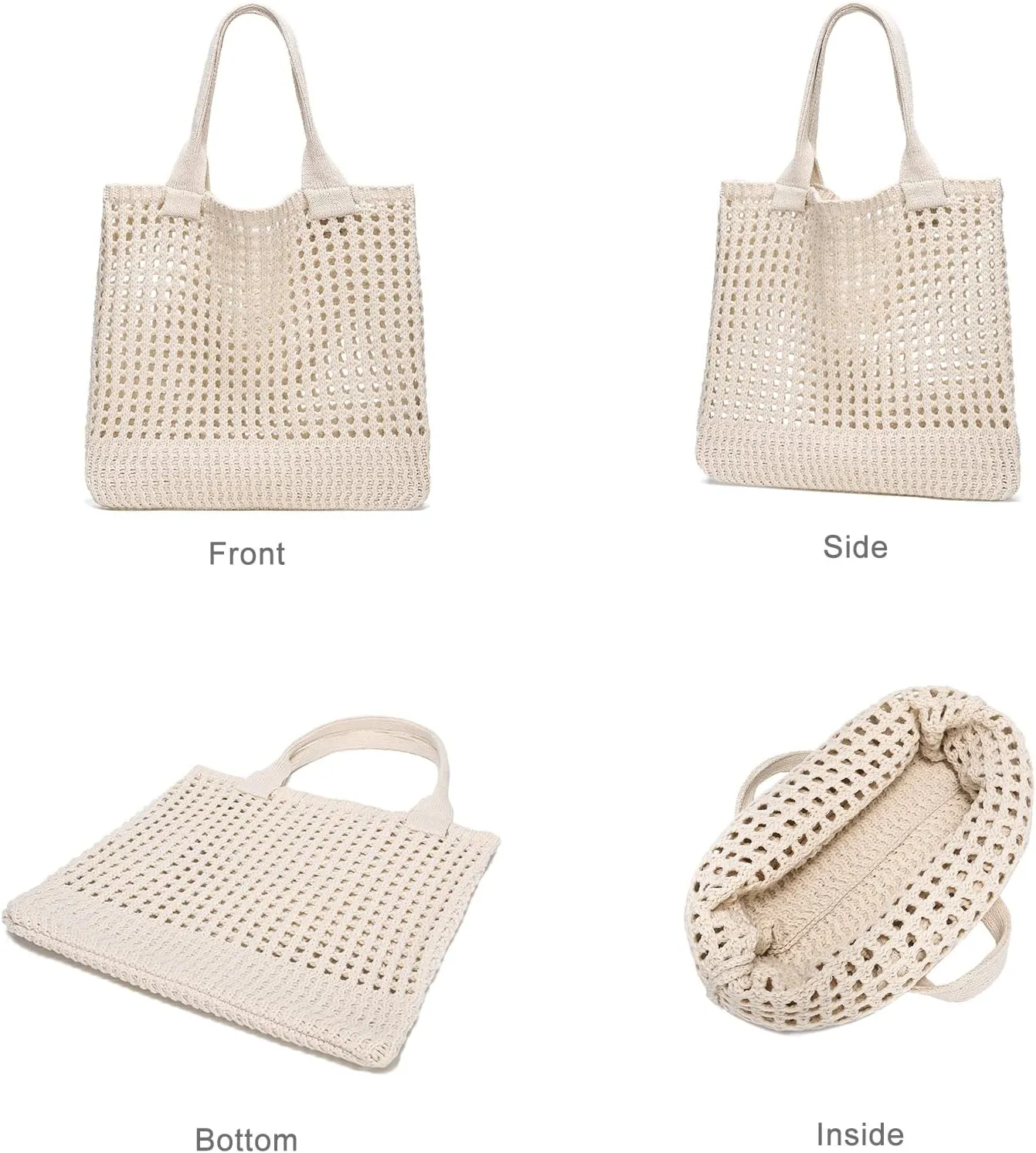 CATMICOO Crochet Beach Bag Tote: Small Knit Bag Summer Shoulder Bag for Vacation