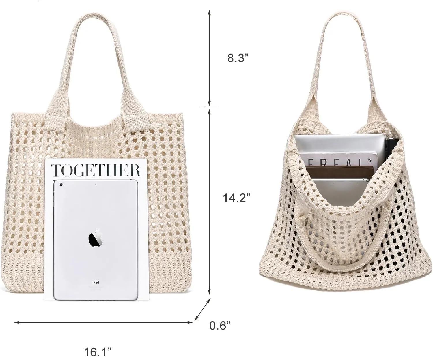CATMICOO Crochet Beach Bag Tote: Small Knit Bag Summer Shoulder Bag for Vacation