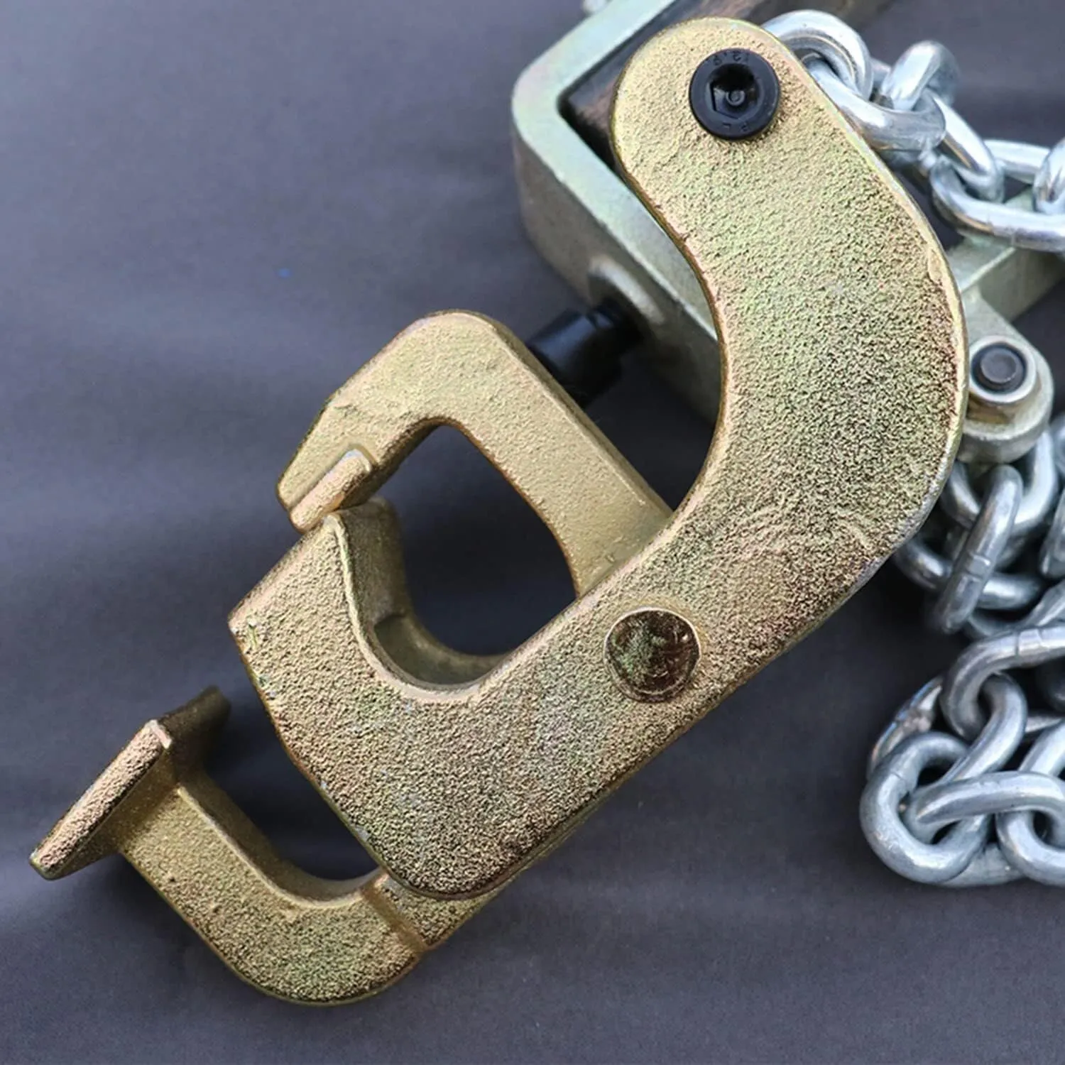 Chain Drum Lifter Load Capacity 1Ton/2Ton with G80 Steel Lifting Chain and Widen Hook for 55 Gallon Drums, Double Chain Drum Slings for Crane/Forklift (Color : 1t-c)